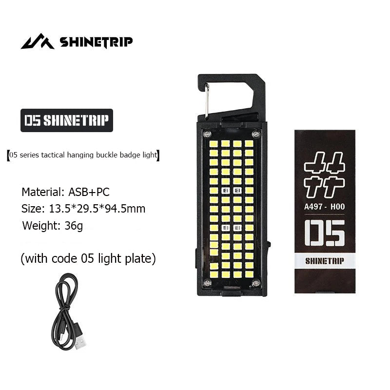 Shinetrip Portable Camping Buckle Light Multifunctional Camping Flashlight Camping Backpack Clip Light 8 Lighting Adjustments