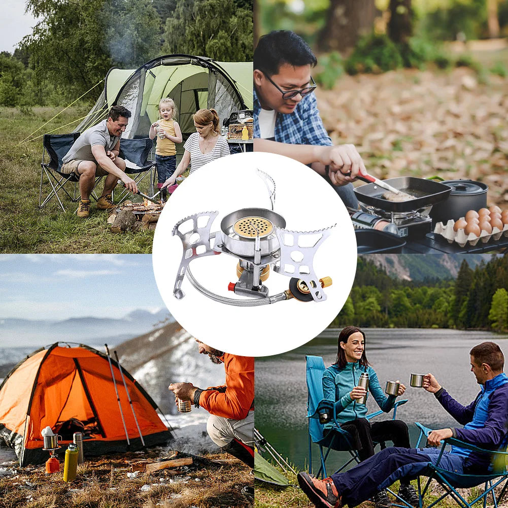 Camping Gas Stove with Storage Bag Folding Furnace Camping Stove for Outdoor Camping Hiking Travelling