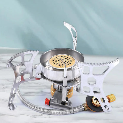 Camping Gas Stove with Storage Bag Folding Furnace Camping Stove for Outdoor Camping Hiking Travelling