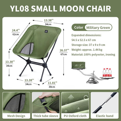 Camping Chair Yl08 Moon Chair Outdoor Folding Chair Camping Chair Picnic Portable Recliner Ultra-Light Fishing Stool
