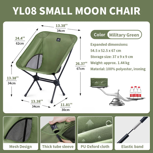 Camping Chair Yl08 Moon Chair Outdoor Folding Chair Camping Chair Picnic Portable Recliner Ultra-Light Fishing Stool