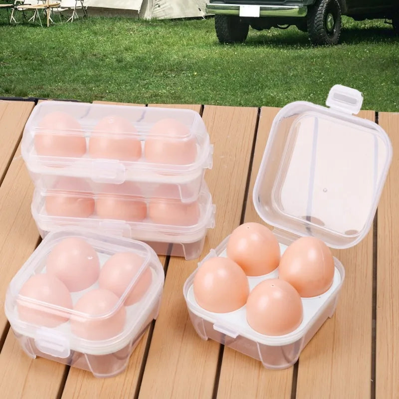 Outdoor Camping Tableware Portable Egg Storage Box Camping Picnic Barbecue Egg Box Travel Kitchen Utensils Camping Equipment