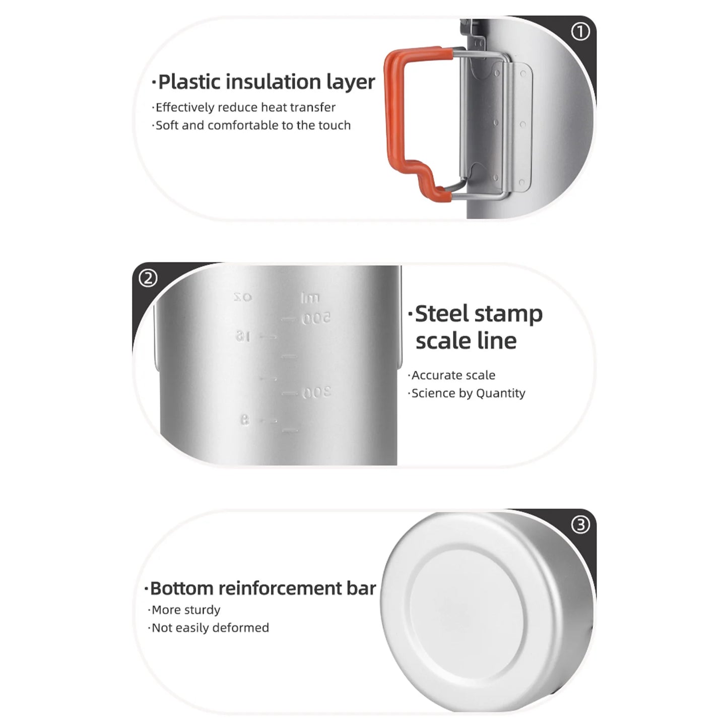 Stackable Mugs Camping Cups Travel Cups Foldable Handle Portable Outdoor Camping and Travel Cups Camping Cups Metal Camping Cup