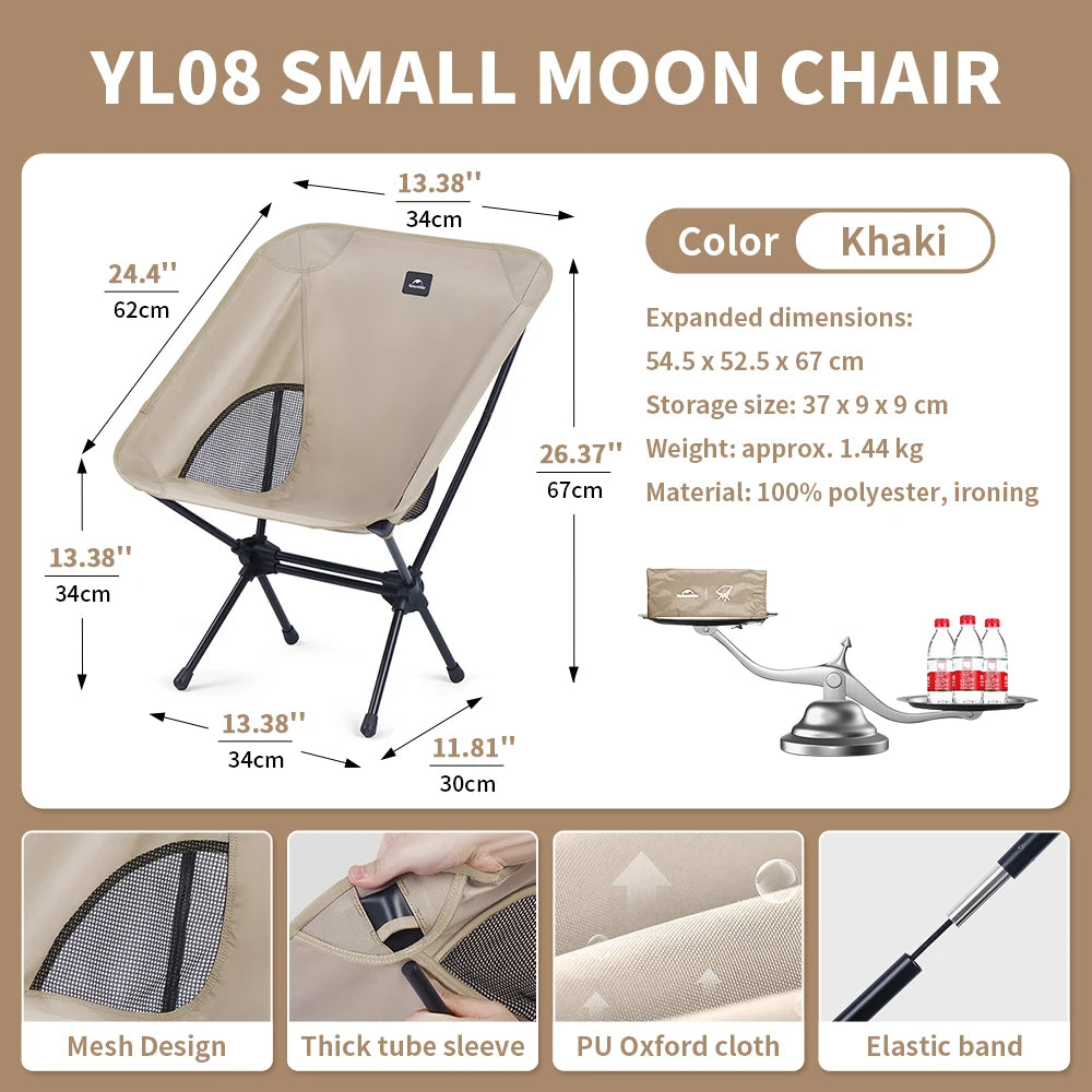 Camping Chair Yl08 Moon Chair Outdoor Folding Chair Camping Chair Picnic Portable Recliner Ultra-Light Fishing Stool